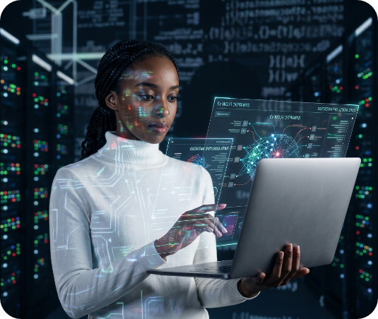 9Yards X team member working with AI systems